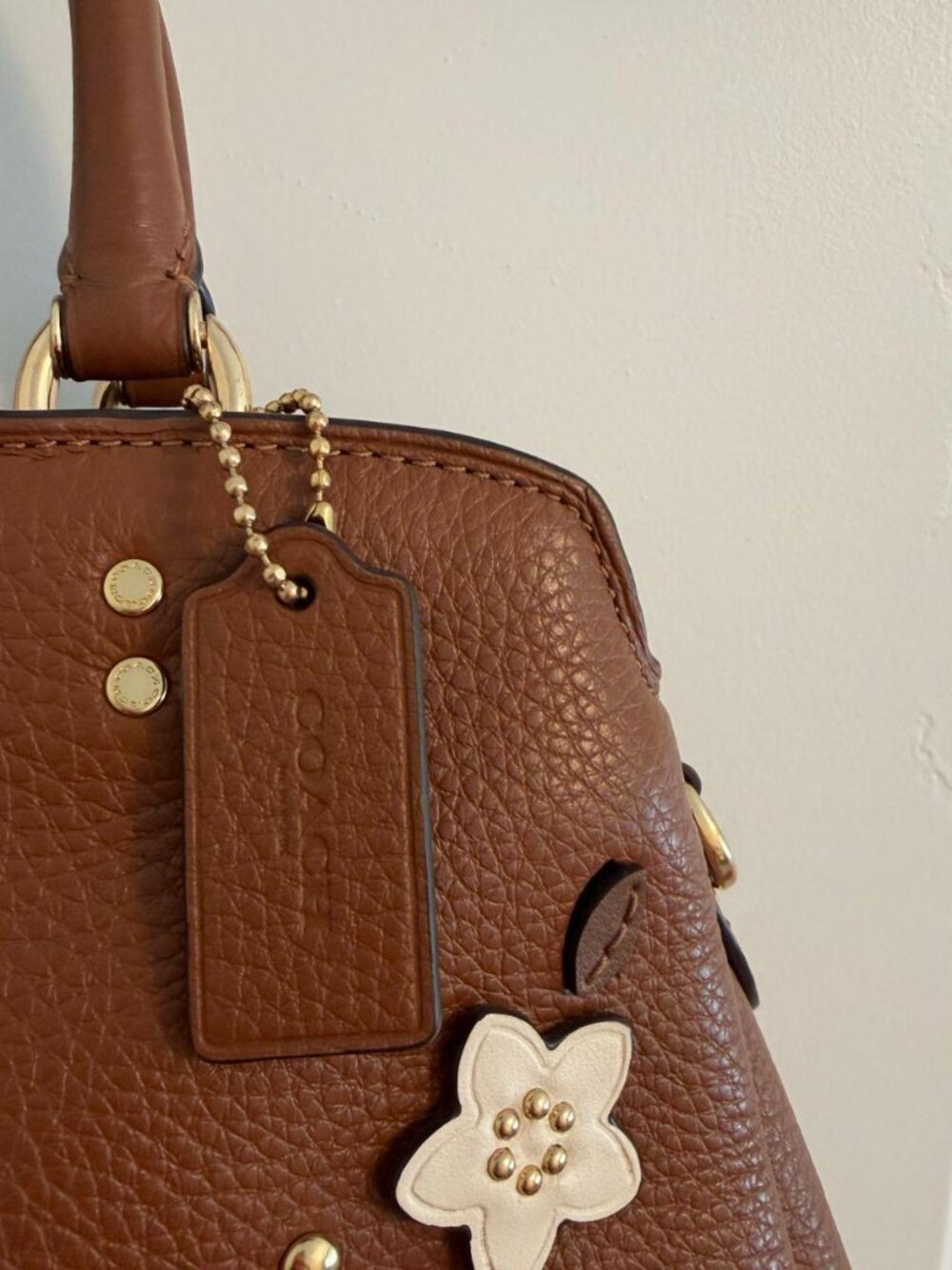 Coach Mini Lillie Carryall Brown Pebble Leather - Picture 3 of 8